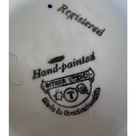 VTG Czech Pottery DITMAR URBACH Hand Painted Pitcher Vase Floral Cottage Decor - Picture 10 of 11